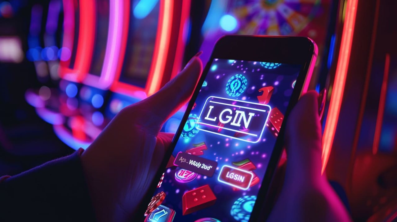 Ilustrasi mekanisme gulungan slot digital dengan simbol-simbol permainan yang beragam
